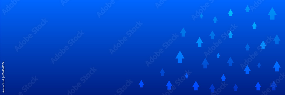 Obraz premium Blue Stock Market Background with Up Arrow. Financial Growth Concept. Vector Illustration