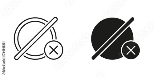 Vector art of icon showing a circle with a line through it