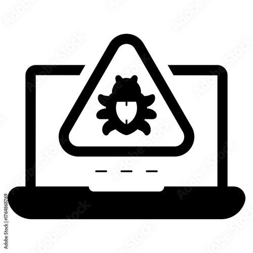 warning internet malware icon