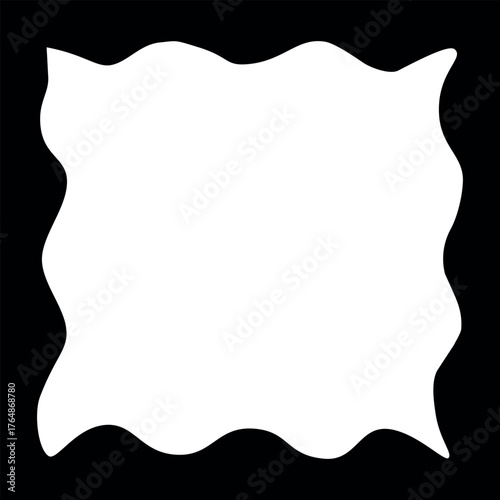 Square black wavy frame template