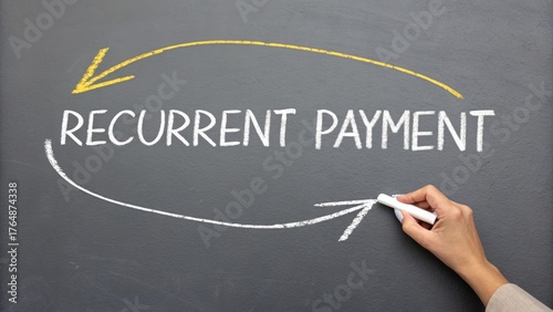 Wallpaper Mural Hand drawing a cyclical payment flow on a gray chalkboard Torontodigital.ca