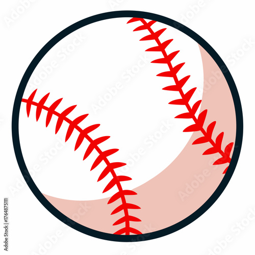 Baseball cartoon object on a white background vector illustration