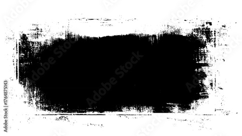Grunge brush stroke. Abstract black grunge style rectangle box shape. Vector 