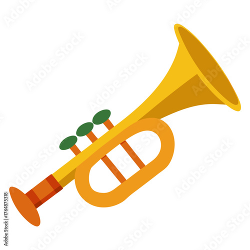 Trumpet cartoon object on a white background vector illustration