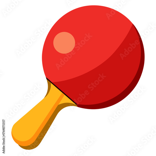 Ping pong paddle cartoon object on a white background vector illustration