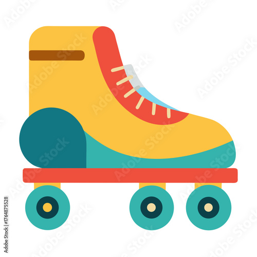 Roller skates cartoon object on a white background vector illustration