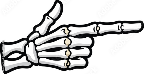 skeleton hand making a finger gun gesture