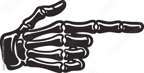 skeleton hand making a finger gun gesture