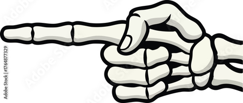 skeleton hand making a finger gun gesture