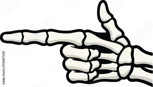 skeleton hand making a finger gun gesture