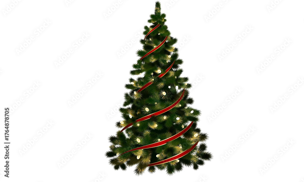 Fototapeta premium Christmas Tree with Decorations and Lights 