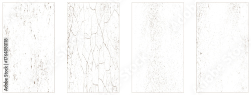 Four grunge bundle. Brown color grunge texture collection.