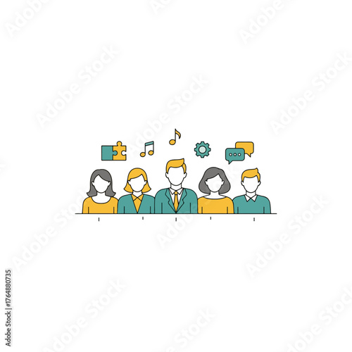 Diverse Team Collaboration and Creative Thinking in a Modern Workplace.