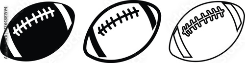 American Football Ball Set Vector Illustration silhouette
