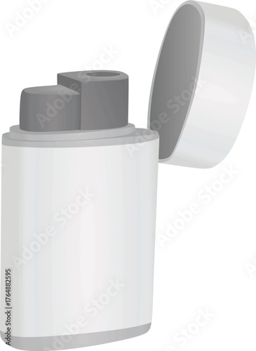 Metal silver lighter. vector illustration