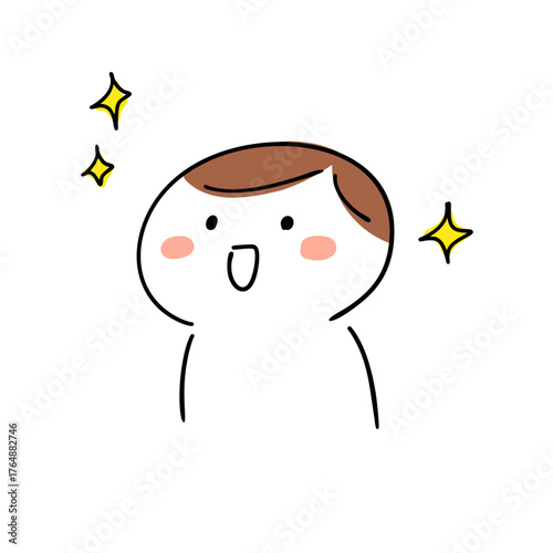 喜ぶ子どものイラスト 感動 尊敬 嬉しい キラキラ
