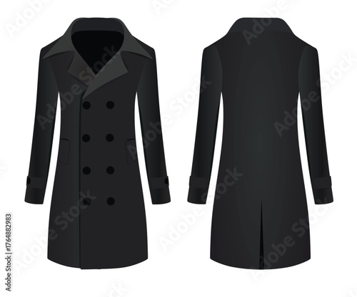 Men elegant coat, vector illustration	