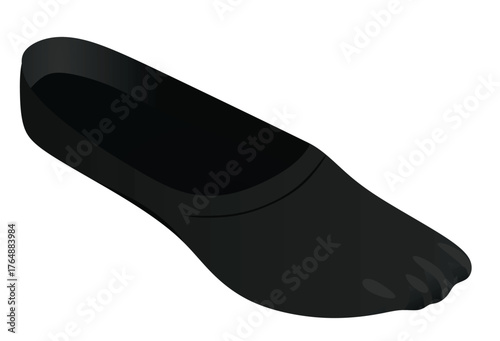 Black short sock. vector illustration	