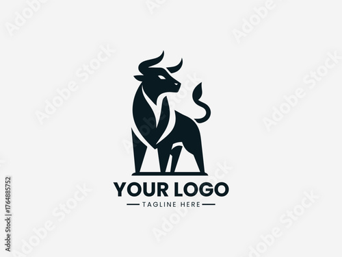 Strong rodeo bull jumping forward symbolizing courage energy and determination vector illustration