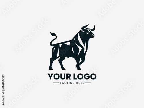 Strong rodeo bull jumping forward symbolizing courage energy and determination vector illustration