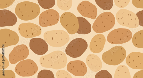 Potato pattern illustration seamless background food design organic vegetable.