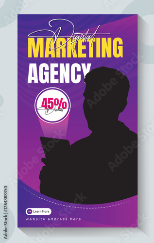 Digital marketing agency social media instagram story banner template