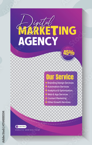 Digital marketing agency social media instagram story banner template