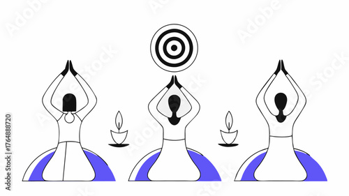 A series of abstract silhouettes of people engaged in traditional rituals blending together in a harmonious manner to symbolize the importance of cultural heritage and collective