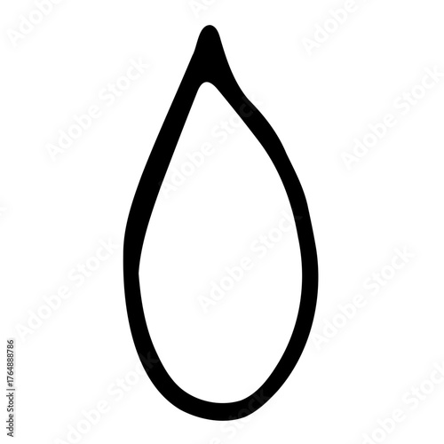 Vector illustration doodle hand drawn nature drop tear shape black liner pen element