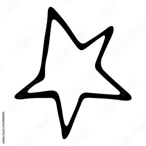 Vector illustration doodle hand drawn star shape black liner pen element