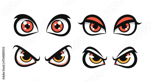 Cartoon eyes collection showing different emotions and expressions.