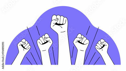 A dynamic composition of hands extending outward in various directions with expressive gestures that convey encouragement and empowerment.