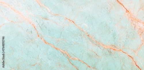 Light Blue Natural Stone Surface with Orange Veins and Patterns