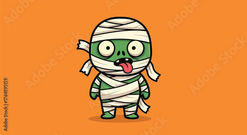 Cute Funny Mummy Cartoon Character Illustration