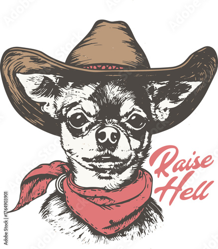 Raise hell  svg, Western sublimation svg, Cowboy Chihuahua  svg