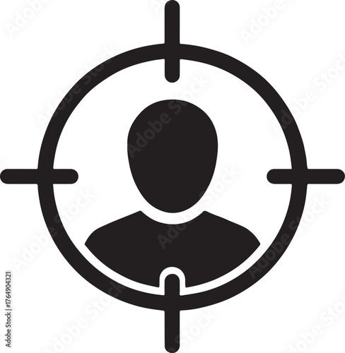 Enemy target radar attack symbol vector representing military detection, tracking, and defense concept.
