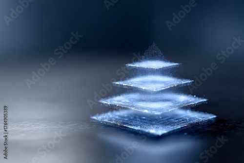 Wallpaper Mural Futuristic Digital Pyramid Structure with Layers of Light and Depth Torontodigital.ca