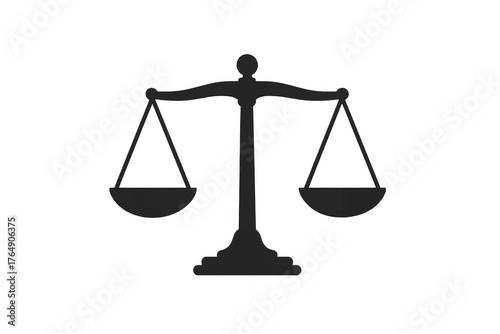 Scales of justice silhouette balancing law and fairness, representing legal judgment, equality, and ethical decision-making