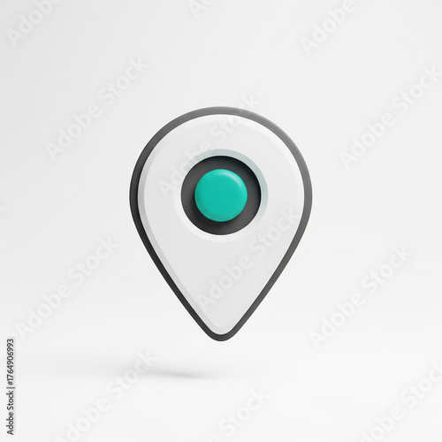 Free Download White and teal 3D location pin map pointer symbol - GFXLoad