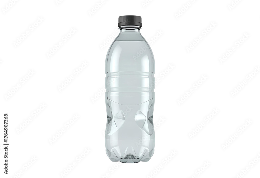 Fototapeta premium Isolated 3D render of transparent empty plastic water bottle.