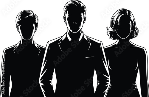 Team of professionals leadership and corporate success confident team members