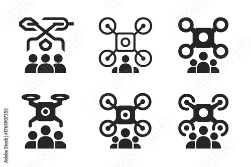 Streaming Logo Designs. Online streaming events and live broadcasts. Set Logo of Online streaming events and live broadcasts: drone camera broadcasting over