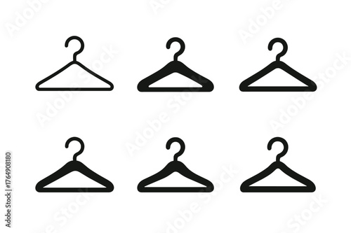 Vintage Clothing Logos. Vintage and second-hand clothing. Set Logo of Vintage and second-hand clothing: Classic hanger. harmonious logo variations of the same