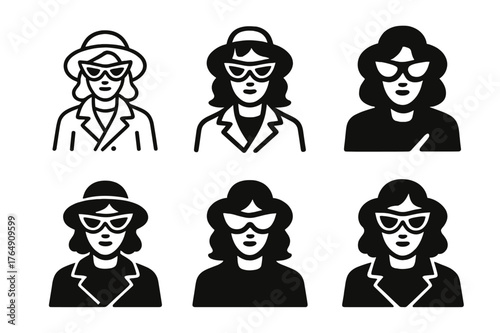 Fashion Fusion Logos. A person mixing vintage clothing with modern fashion pieces for a unique look. Set Logo of A person mixing vintage clothing with modern