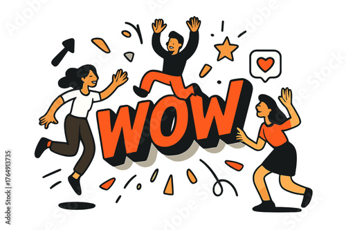 3D Letter Pop. Kinetic Typography ? 3D Letter Pop. ?WOW? extrudes subtly and pops forward; shadows slide as if under a spotlight. Confetti shapes flick outward