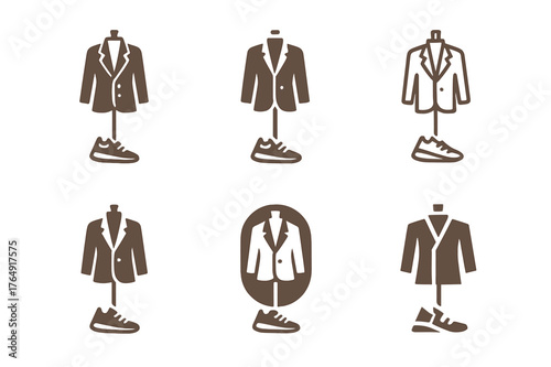 Vintage Meets Modern. A person mixing vintage clothing with modern fashion pieces for a unique look. Set Logo of A person mixing vintage clothing with modern