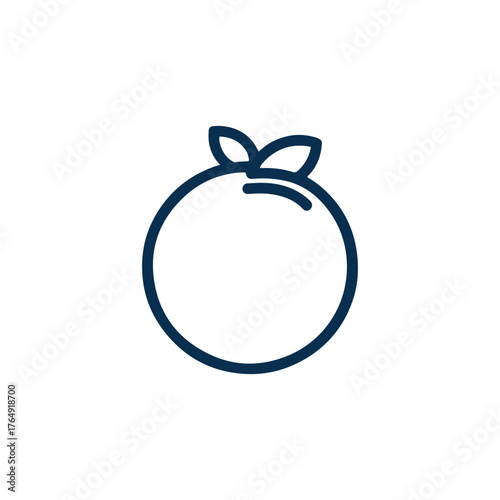 A blueberry silhouette style flat and minimal vector icon design illustration on a white background.
