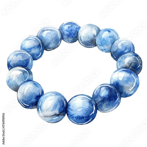watercolor of Moonstone Bracelet, vector, isolated on a white background.