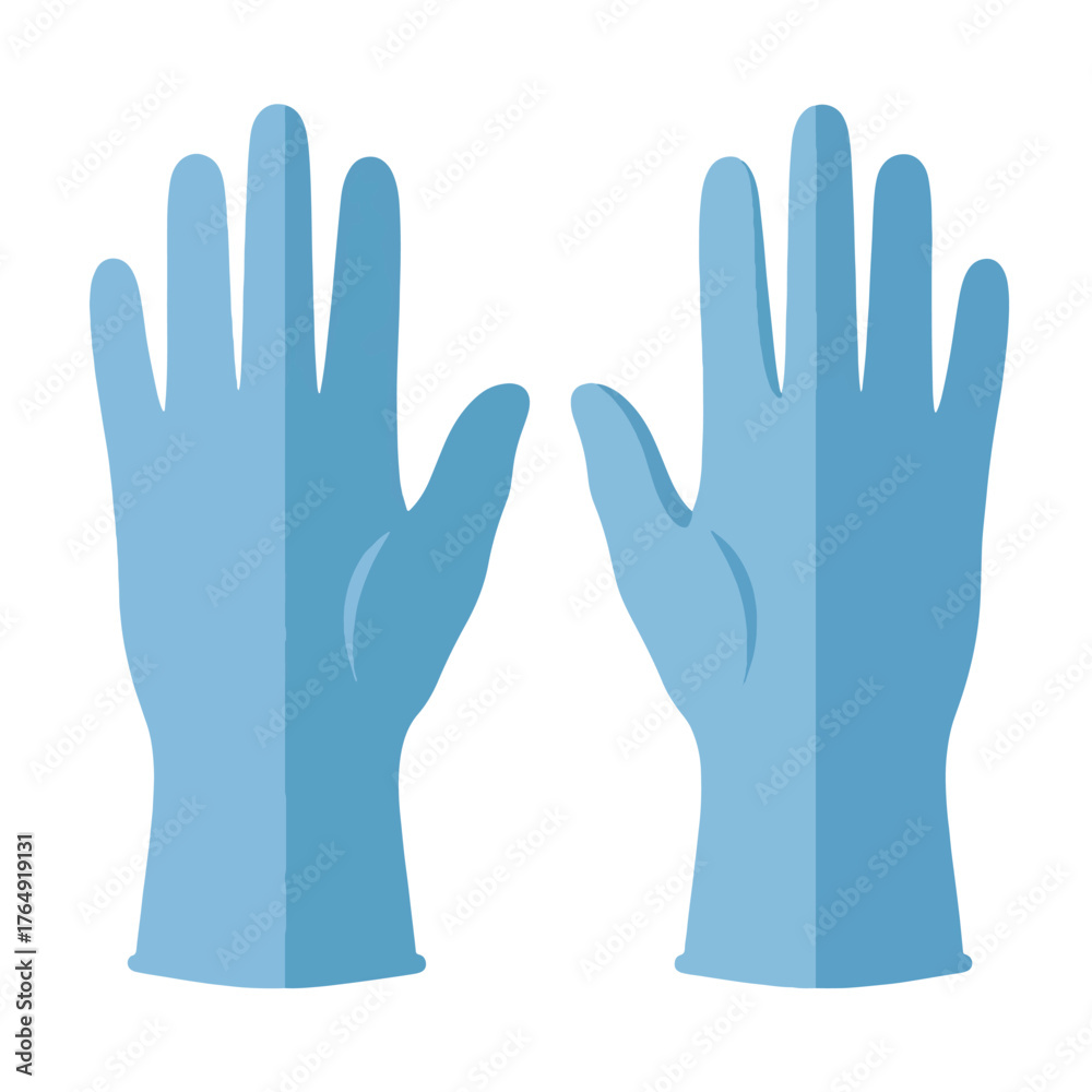 Obraz premium Pair of light blue medical examination gloves on white background protection