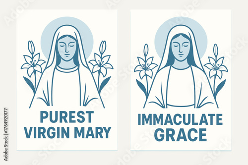 Immaculate Purity Banners. Immaculate Purity. Two vertical A6 banners with safe margins, centered composition, no elements touching edges, flat vector design,